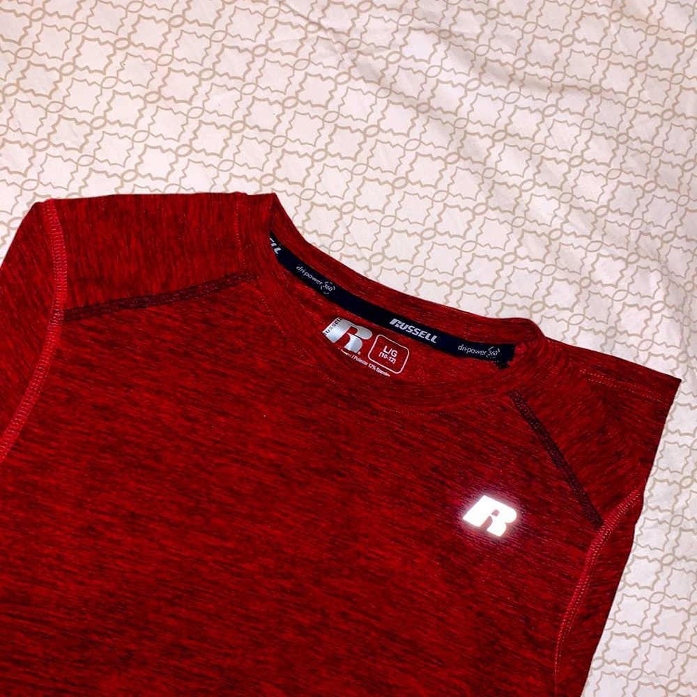 Red Russell Kids Thermal Dri-Power 360 Longsleeve Shirt